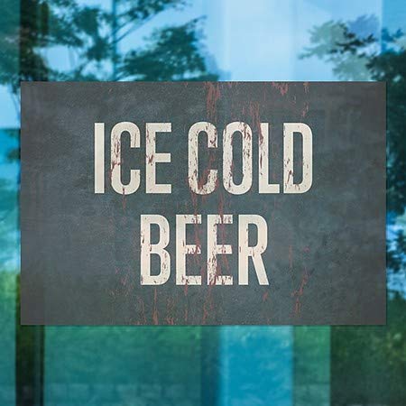 CGSignLab | בירה קרה קרח -חלודה בגילוד מיושן נצמד חלון | 36 x24